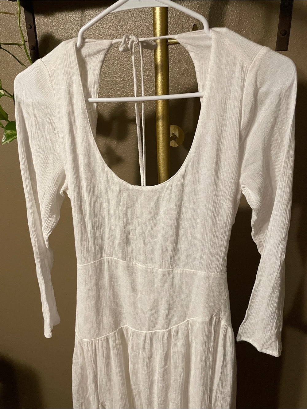 NWY Free People Ivory Open-Back Maxi Dress with Lace Panels - Picture 5 of 10